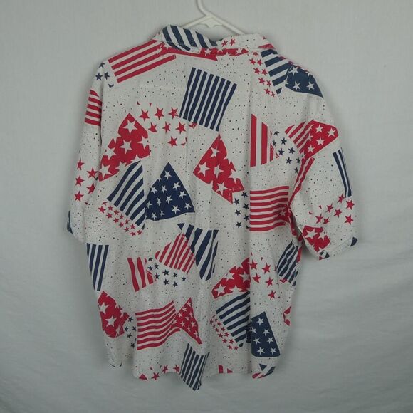 Separate Issue Vintage Patriotic Stars Stripes American Flag Button Front Blouse - Picture 6 of 6